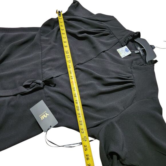 Ymi Collection Top For Women Size 2X Black Lightweight Front Tie Belt - Picture 5 of 10